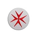 Masonic Patch - Knight Templar Cross Jerusalem Flag -Machine Embroidered Iron on Emblem no Sewing Needed - 3x3 Inches Masonic Badge for Aprons, Vests, Bags & Apparel