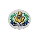 Masonic Prince Hall Wreathed Patch - Machine Embroidered Iron on Emblem no Sewing Needed - 3x3 Inches Masonic Badge for Aprons, Vests, Bags & Apparel