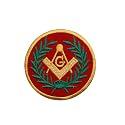 Masonic Square & Compass G Patch - Machine Embroidered Iron on Emblem no Sewing Needed - 3x3 Inches Masonic Badge for Aprons, Vests, Bags & Apparel