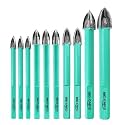 Masonry Concrete Drill Bits - 10pcs (5 * 3+6 * 3+8 * 2+10+12mm) Carbide Drill Bits Tip for Wood, Plastic, Masonry, Ceramic Tile, Concrete, Marble, Triangle Shank