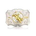 MASOP VOGU Western Belt Buckle for Men Cowboy Long Horn Bull Belts