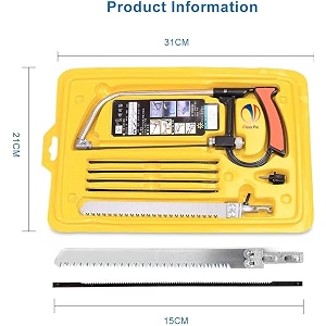 hand powered saw kit toolbox with multi blades set  magic bow saw with 5 blades hand kit for woodworking