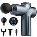 Massage Gun Deep Tissue, Silent Brushless Motor and Portable Massage Gun with 4 Interchangeable Heads for Deep Muscle Relief and Relaxation, Relax Gift (Blue LCD)