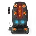 Massage Seat Cushion with Heat and Dual-Fan Airflow, 6-Motor Vibration Back Massager for Chair, Massage Chair Pad for Home and Office