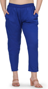 MASSI DESIGN Regular Fit Women Blue Trousers