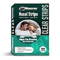 Massner Clear Nasal Strips for Snoring - Pack of 100 Clear Nose Strips to Improve Snoring - Helpful to Improve Sleeping, Nasal Congestion Due to Cold and Allergies