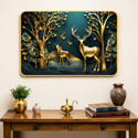 Masstone Reindeer Deer Jungle Wall Painting Golden