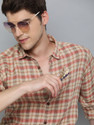 Mast Harbour Men Checkered Casual Beige