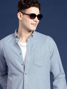 Mast Harbour Men Checkered Casual Blue