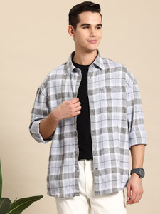 Mast Harbour Men Checkered Casual Grey