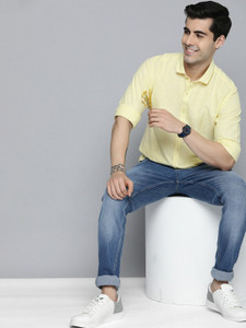 Mast Harbour Men Solid Casual Yellow
