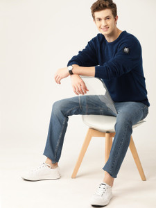 Mast Harbour Men Solid Round Neck