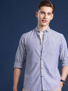 Mast Harbour Men Striped Casual Blue