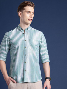 Mast Harbour Men Striped Casual Green