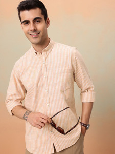 Mast Harbour Men Striped Casual Pink