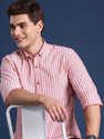 Mast Harbour Men Striped Casual Red
