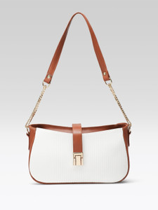 Mast Harbour Women White Tan Shoulder
