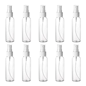 10 pcs empty water bottle spray small 100ml for hair face plant oil hand kitchen mini pocket sanitizer fine mist nozzle pressure white 10 pcs
