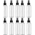 10Pcs Spray Bottles 100ml Clear Plastic Empty Fine Mist Set, Small Refillable Liquid Containers (10 Pcs, Black)