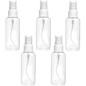 5 pcs empty water bottle spray small 100ml for hair face plant oil hand kitchen mini pocket sanitizer fine mist nozzle pressure white 5 pcs