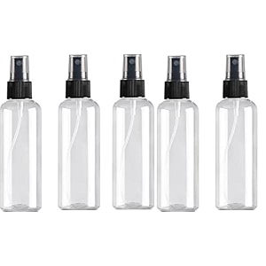 spray bottles 100ml clear plastic empty fine mist set small refillable liquid containers 5 pcs black