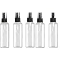 Spray Bottles 100ml Clear Plastic Empty Fine Mist Set, Small Refillable Liquid Containers (5 Pcs, Black)