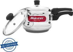 master cook-and-serve stainless steel handi with glass lid induction bottom 25 l induction bottom pressure cooker stainless steel