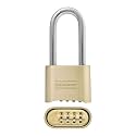 Master Lock 175DLHWD Set Your Own Word Combination Padlock 2-1/4 in. Shackle Brass Finish