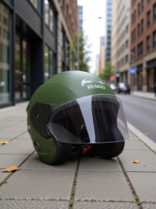 MASTER RUNGO HALF FACE OLIVE COLOUR HELMET