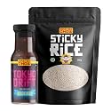 MasterChow Black Bean Fried Rice Kit | Tokyo Drift Black Bean Stir Fry Cooking Sauce (220g) & Sticky Rice (300g) | 100% Vegetarian | Ready To Cook | No Artificial Additives | Medium Spicy