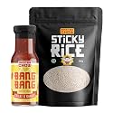 MasterChow Chilli Garlic Fried Rice Kit | Bang Bang Chilli Garlic Sauce (220g) &amp; Sticky Rice (300g) | 100% Vegetarian | Ready To Cook | No Artificial Additives | Medium Spicy | Made with Red Chillies &amp; Garlic