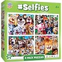 MasterPieces – Jigsaw Puzzle Set for Kids 6+ Years, 4-Pack of 100 Pieces, Educational and Fun Game, Silly Animals Collection, Gift Idea for Children, 8" x 10"