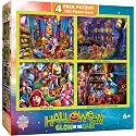 MasterPieces – Jigsaw Puzzle Set for Kids 6+ Years, 4-Pack of 100 Pieces, Educational and Fun Game, Halloween Glow in the Dark Collection, Gift Idea for Children, 8" x 10"