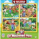 MasterPieces – Jigsaw Puzzle Set for Kids 6+ Years, 4-Pack of 100 Pieces, Educational and Fun Game, Old Macdonald’s Farm Collection, Gift Idea for Children, 8" x 10"