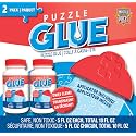 MasterPieces – Puzzle Glue with Wide Plastic Spreader, Easy to Apply, Dries Quick and Clear, Protects Finished Jigsaw Puzzles, Water-Soluble, 2 Pack, 5 oz Each