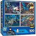 MasterPieces Puzzle Set - 4-Pack 100 Piece Jigsaw Puzzle for Kids - Batman 4-Pack - 8"x10"