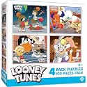 MasterPieces Puzzle Set - 4-Pack 100 Piece Jigsaw Puzzle for Kids - Looney Tunes 4-Pack - 8"x10"