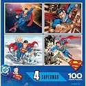 MasterPieces Puzzle Set - 4-Pack 100 Piece Jigsaw Puzzle for Kids - Superman 4-Pack - 8"x10"