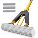 Masthome PVA Sponge Mops for Floor Cleaning with 3 Squeeze Mop Heads