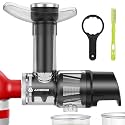 Masticating Juicer Attachment for All Model KitchenAid Stand Mixer, AAOBOSI Cold Press Juicer Attachment w/Clean Brush,as Kitchen Aid Aid Slow Juice Attachment and Accessories(Black)