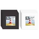 Mat Board Center, 10 Pack 10x10 Photo Mat for 6x6 Pictures, White &amp; Black