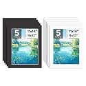 Mat Board Center, 10 Pack 11x14 Photo Mat for 9x12 Pictures, White &amp; Black