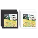 Mat Board Center, 10 Pack 12x12 Photo Mat for 10x10 Pictures, White &amp; Black