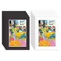 Mat Board Center, 10 Pack 5x7 Photo Mat for 4x6 Pictures, White &amp; Black