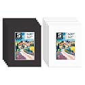 Mat Board Center, 10 Pack 8x10 Photo Mat for 5x7 Pictures, White & Black