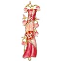 Matashi Mezuzah for Door with Scroll, Hand Painted Red & Gold Enamel