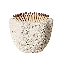 Match Holder with 3 Strikers Concrete Stone Matchstick Dispenser