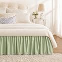 Matcha Green Bed Skirt Queen Size 15" Drop, Elastic Wrap Around Bedskirt