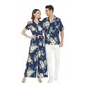 Matchable Couple Hawaiian Shirt or Jumpsuit Signature Prints Pineapple