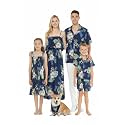 Matchable Family Hawaiian Luau Men Women Girl Boy Clothes in Pineapple Garden Navy